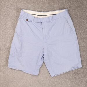 Polo Ralph Lauren Pinstripe Links Fit Golf Chino Shorts Flat Front Blue Size 33